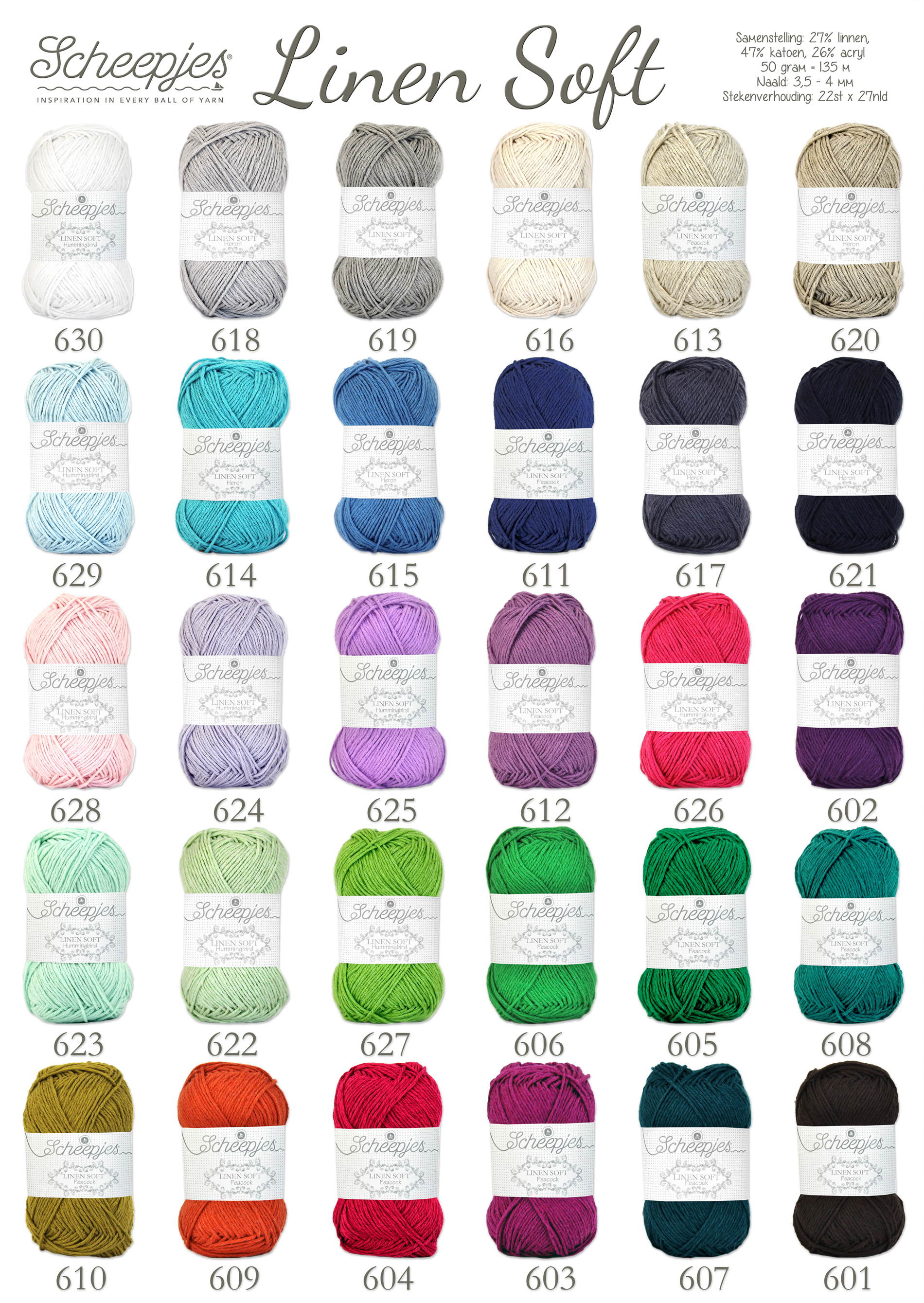 Linen Soft kleurkaart